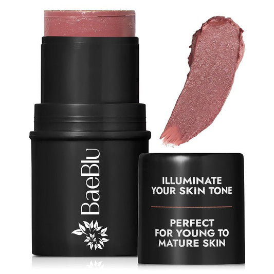 Organic Blush Tube - Cabernet | 100% Natural Vegan Cream Blush Stick for Lips, Cheeks & Eyes - Buildable Shimmer, Gluten-Free