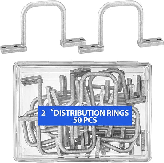 Yaocom 50 Pcs Distribution Rings Aluminum D Ring for Sorting Out Electric Cables, Cable Management, for Commercial and Residential Use, Silver (2 Inch)