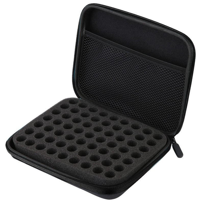 Zerone 63-Slot Essential Oil Storage Bag, Portable Aromatherapy Carrying Case, Large Capacity, Black