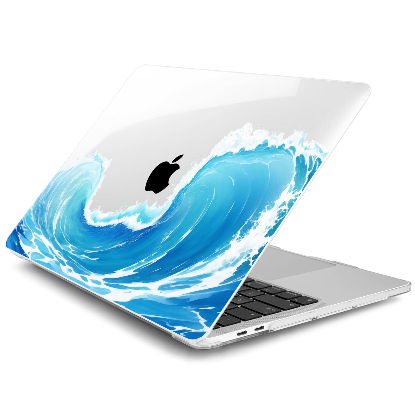 Batianda Case for M1 MacBook Air 13 Inch Model A2337 A2179 A1932 2021 2020 2019 Release,Lovely Creative Series Design Hard Shell with Keyboard Cover & Screen Protector, Blue Waves