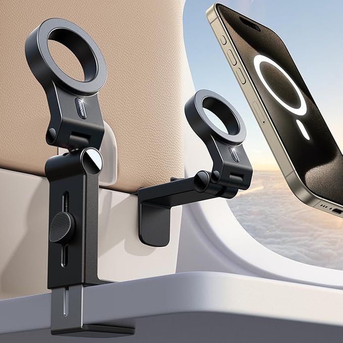 JOYROOM for Magsafe Airplane Phone Holder Travel Essentials,【Unlimited Scenery】 Hands-Free Plane Phone Holder, Airplane Travel Accessories for iPhone 17 Pro Max & Magsafe Case