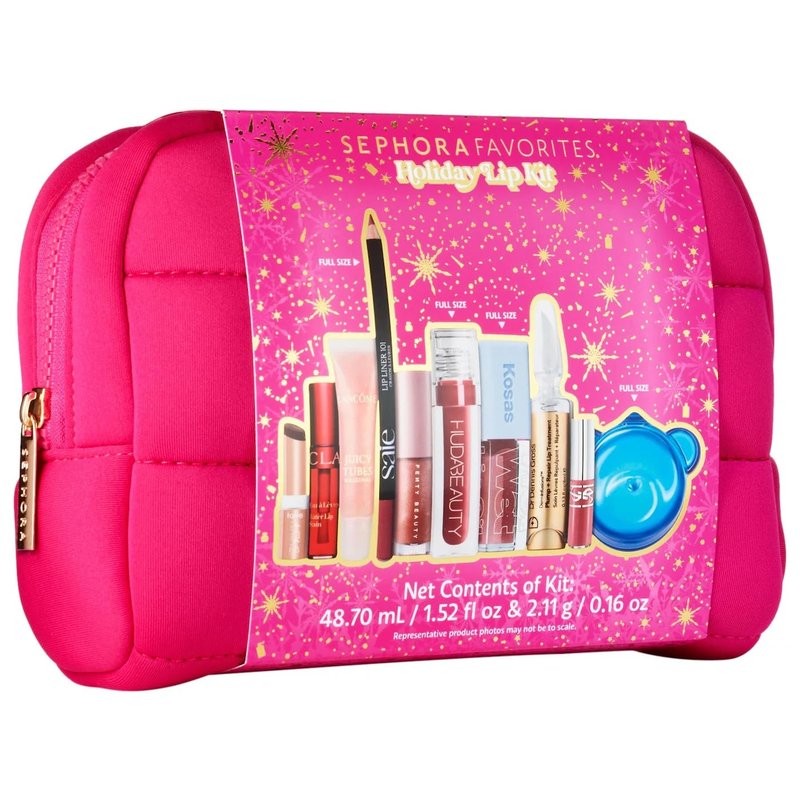 Sephora Holiday Lip Value Set: 10-Piece Lip Gloss, Liner, Oil & Treatment Collection with Kosas, Saie, Fenty Beauty & More