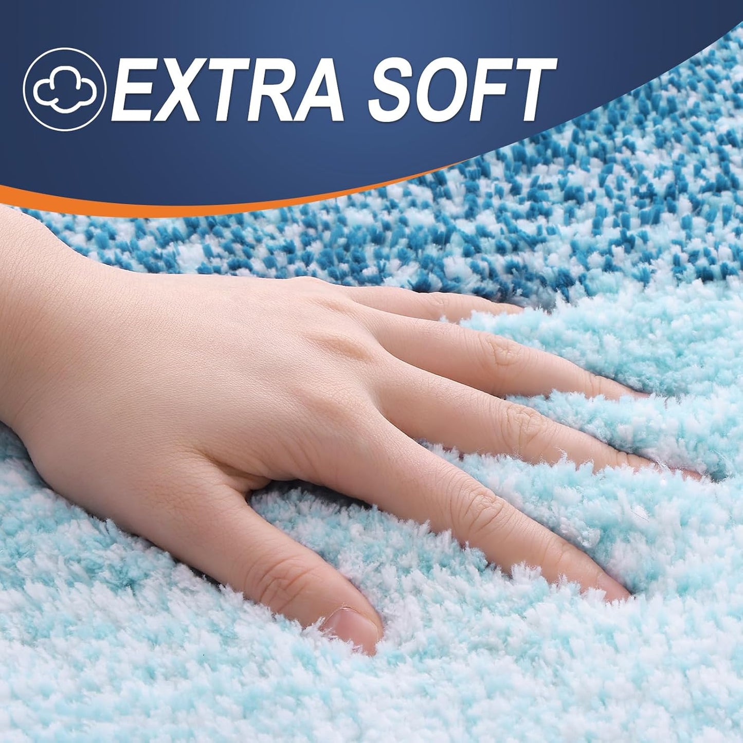 OLANLY Bathroom Rug Mat - Extra Soft Microfiber Bath Mat | Non-Slip Plush Shaggy Design, 36x24 in Peacock Blue
