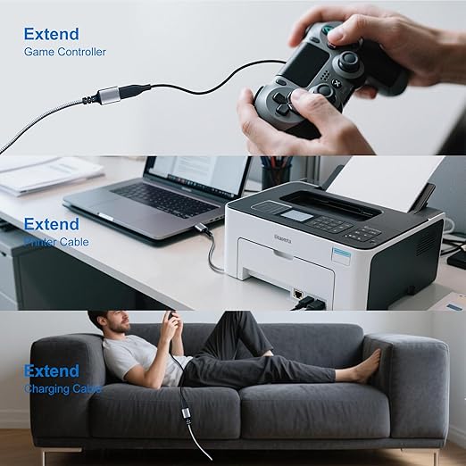 Tan QY USB 3.0 Extension Cable 10Ft, USB 3.0 High Speed Extender Cord Type A Male to A Female for PlayStation, Xbox, USB Flash Drive, Hard Drive, Card Reader,Scanner,Printer,Keyboard (Silver, 10Ft)