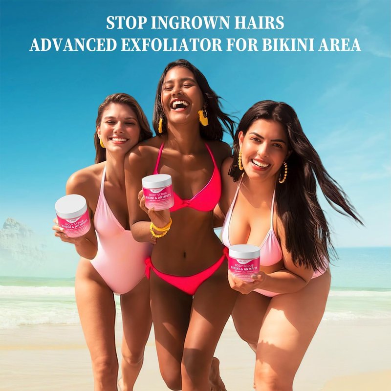 Bikini Area Exfoliator - 10% AHAs, BHA & Vitamin C Scrub for Ingrown Hair & Dark Spots | 7.76 oz