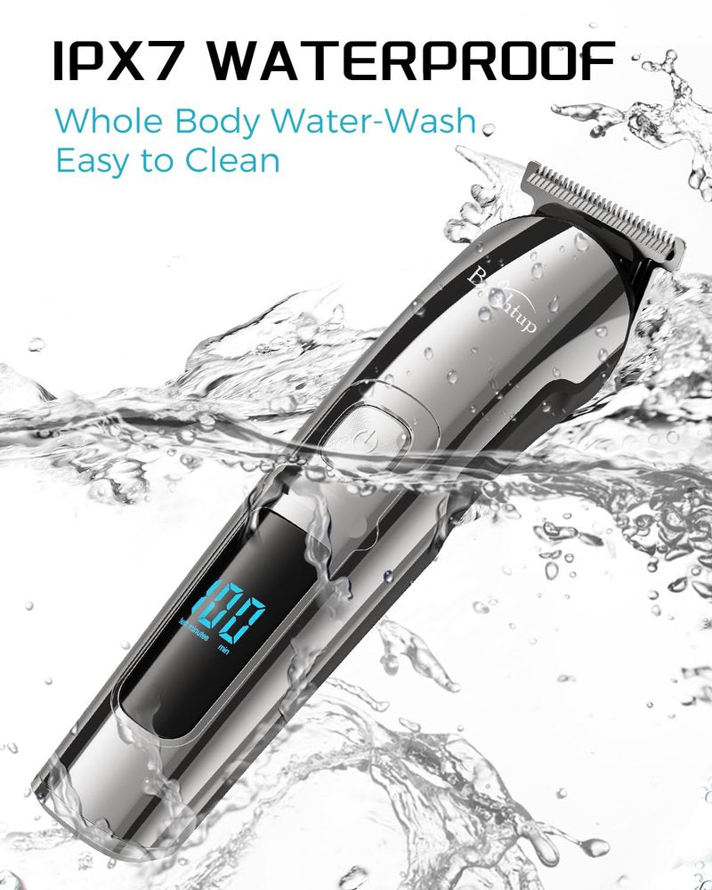 Brightup Beard Trimmer for Men - Electric Razor & Shaver, Cordless Hair Clippers Trimmers Set, IPX7 Waterproof Mens Grooming Kit for Shaving Face, Mustache, Body, Ear, Nose Hair Trimmer, Gifts for Men