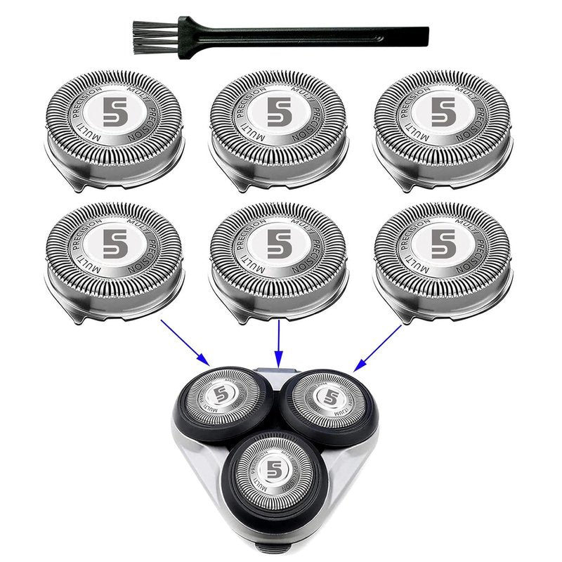 Philips Norelco SH50 Replacement Blades - Compatible Heads for Series 5000 Electric Shavers | 6-Pc Pack