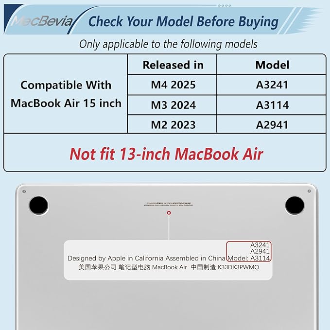 MecBevia Compatible with 2026 M5 MacBook Air 15 inch Case, 2026 2025-2023 M5 A3448 M4 A3241 M3 A3114 M2 A2941, Keyboard Cover, Screen Protector, Webcam Cover & Type-C OTG, ColorfulFlowers