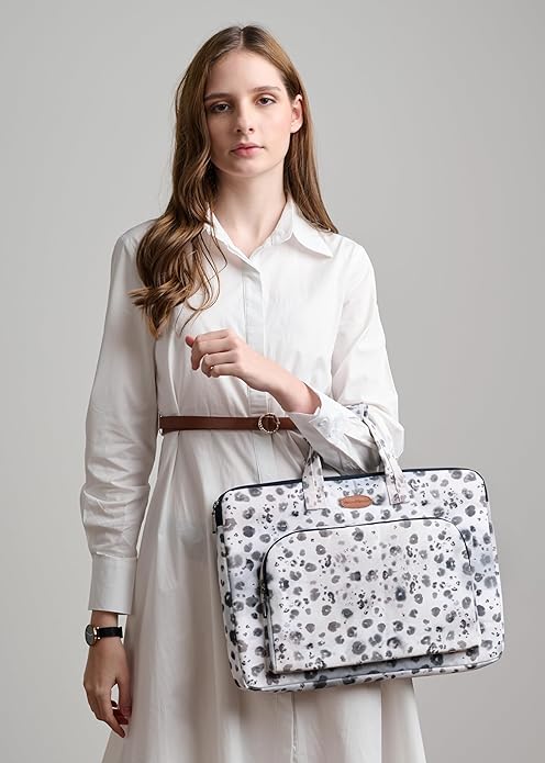 Maison d'Hermine Laptop Bag with Pocket Upto 13.5 inch Stain and Water Repellent Cotton Canvas Spring Summer (Cheeta)