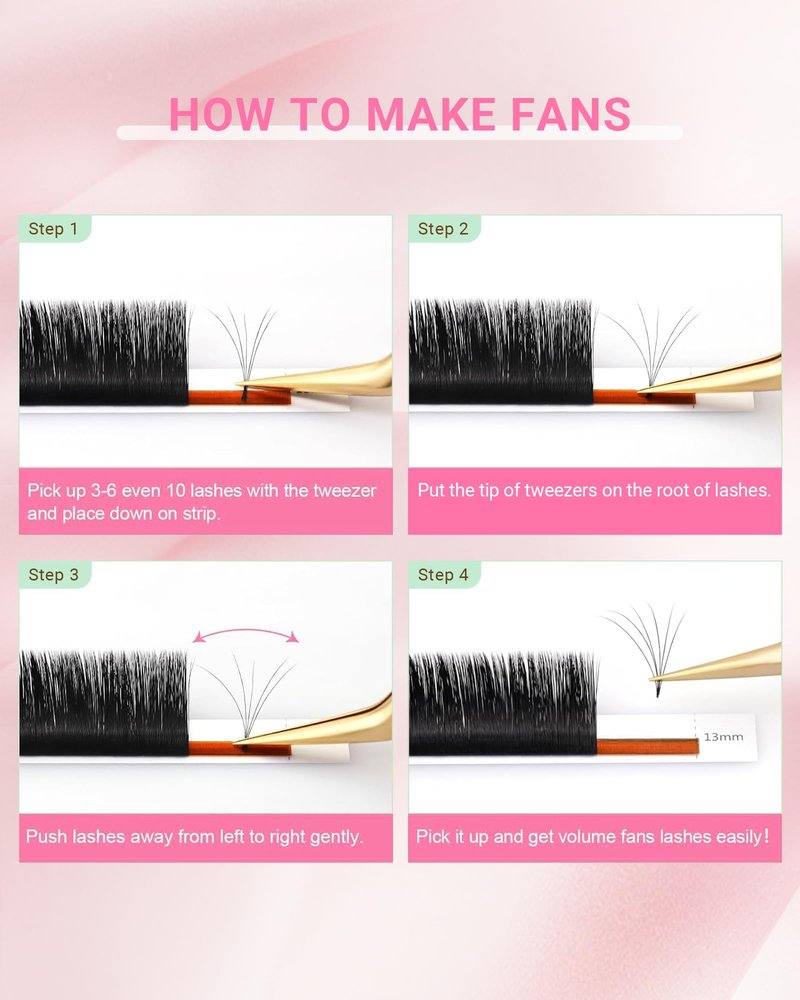 NAGARAKU Easy Fan Eyelash Extensions Volume Lashes 5 Trays in 1 Pack Easy Fanning Pestañas Lash Extension Rapid Blooming Soft Clusters for Beginners Beauty Salon (0.05 D Curl 8-15mm Mix)
