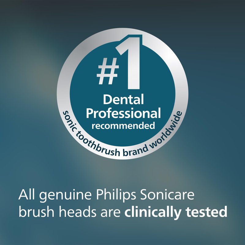 Philips Sonicare W DiamondClean - Genuine Replacement Electric Toothbrush Heads, Black, 4 Pack One Year Supply, HX6064/95