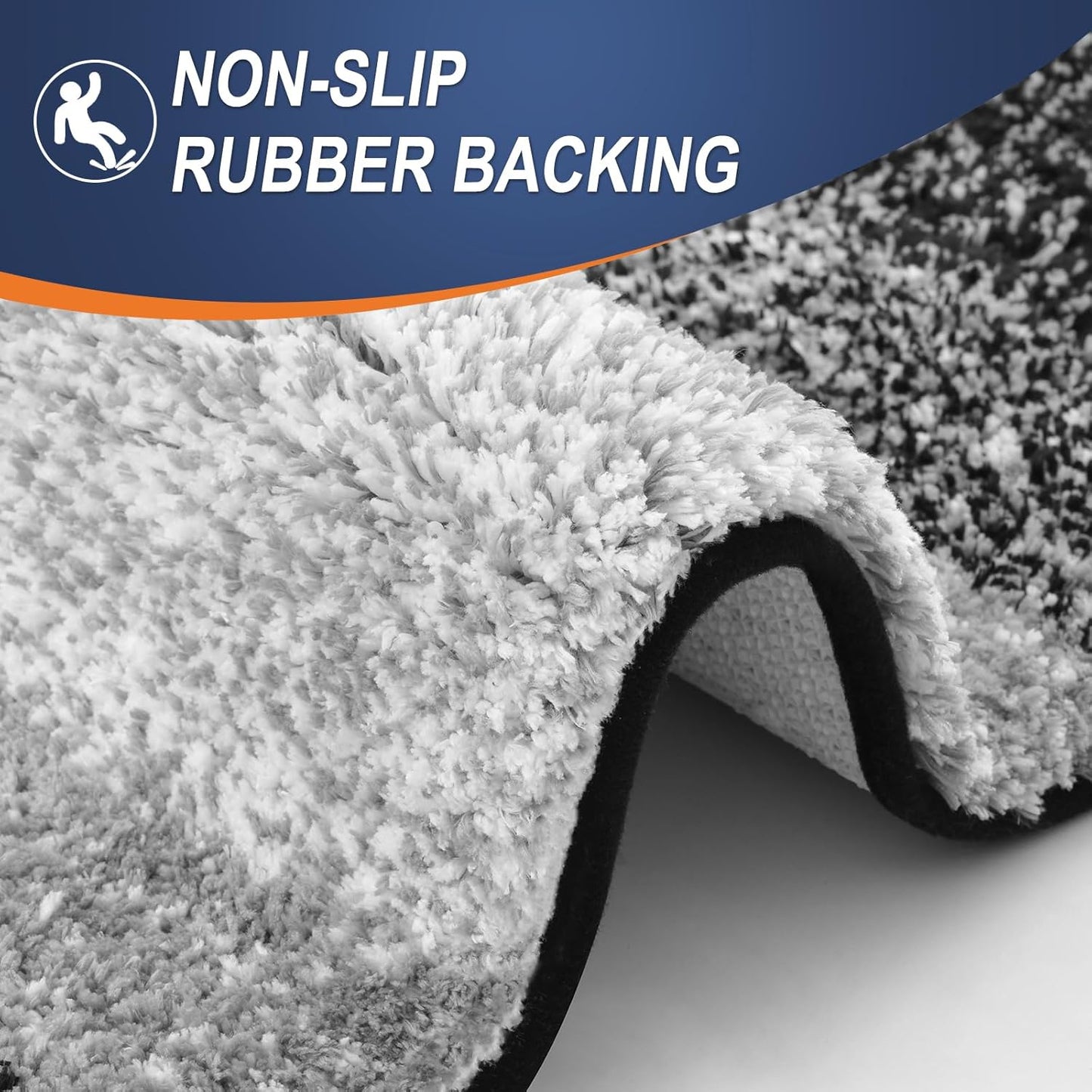OLANLY Bathroom Runner Rug - Extra Soft Microfiber, Quick Dry & Machine Washable | 59"x24", Black