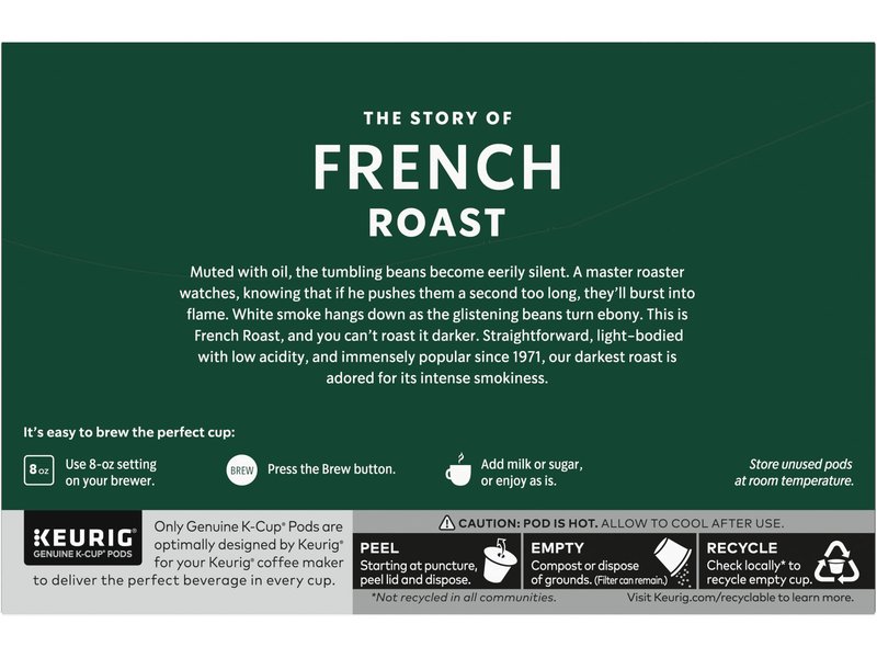 Starbucks Coffee K-Cup Pods, French Roast, Dark Roast Ground Coffee K-Cups for Keurig Brewers, 100% Arabica Coffee, 10 CT K-Cup Pods/Box (Pack of 3 Boxes)