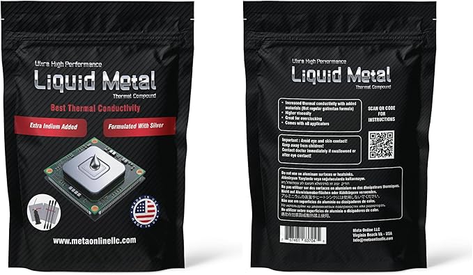 PolarTronix Liquid Metal Thermal Paste(5 Gram) - Multiple Applications + Liquid Metal Shield (5ml) Bundle - for PS5, PC, CPU, GPU, Laptop Eco Pack and 5 ML Shield
