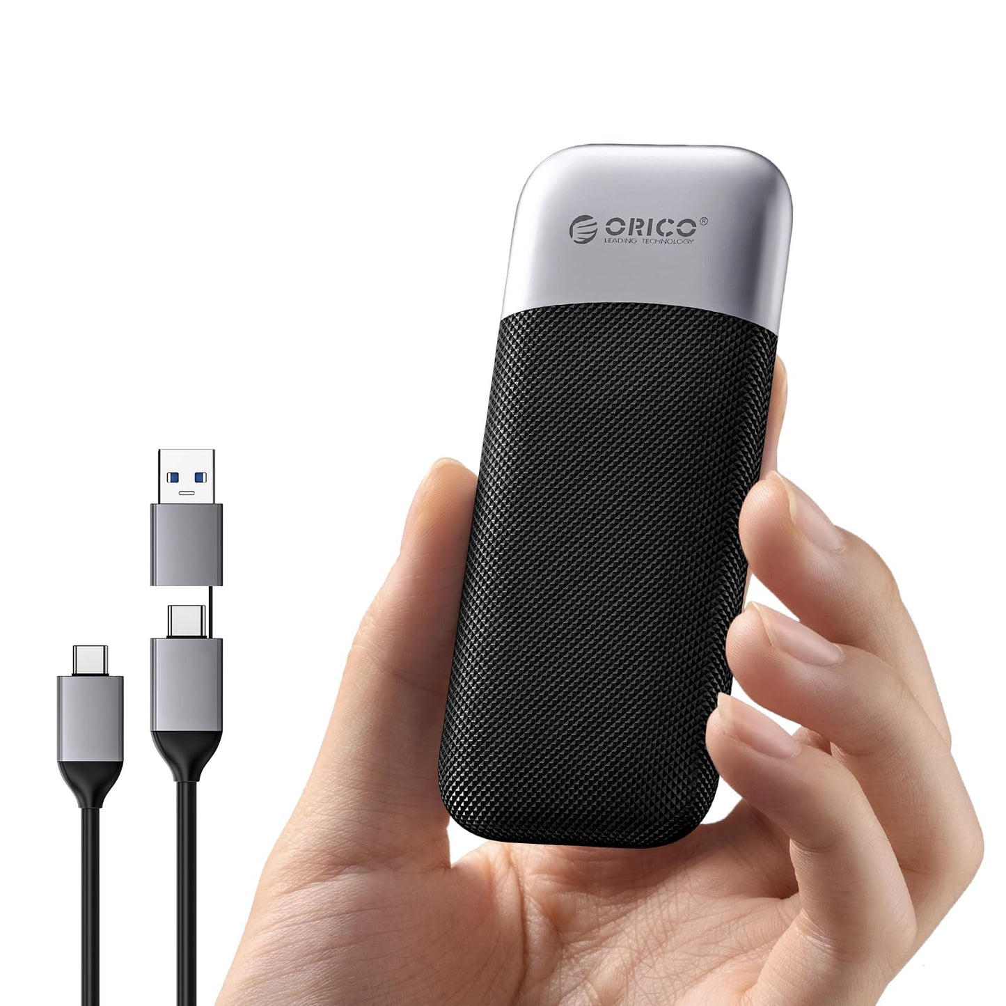 ORICO 1TB Portable SSD, Up to 1050MB/s, Compact with 2 in 1 USB C & A Cable, External Solid State Drives, Reliable Storage for USB C Smartphone, Tablet, PC - M10PRO