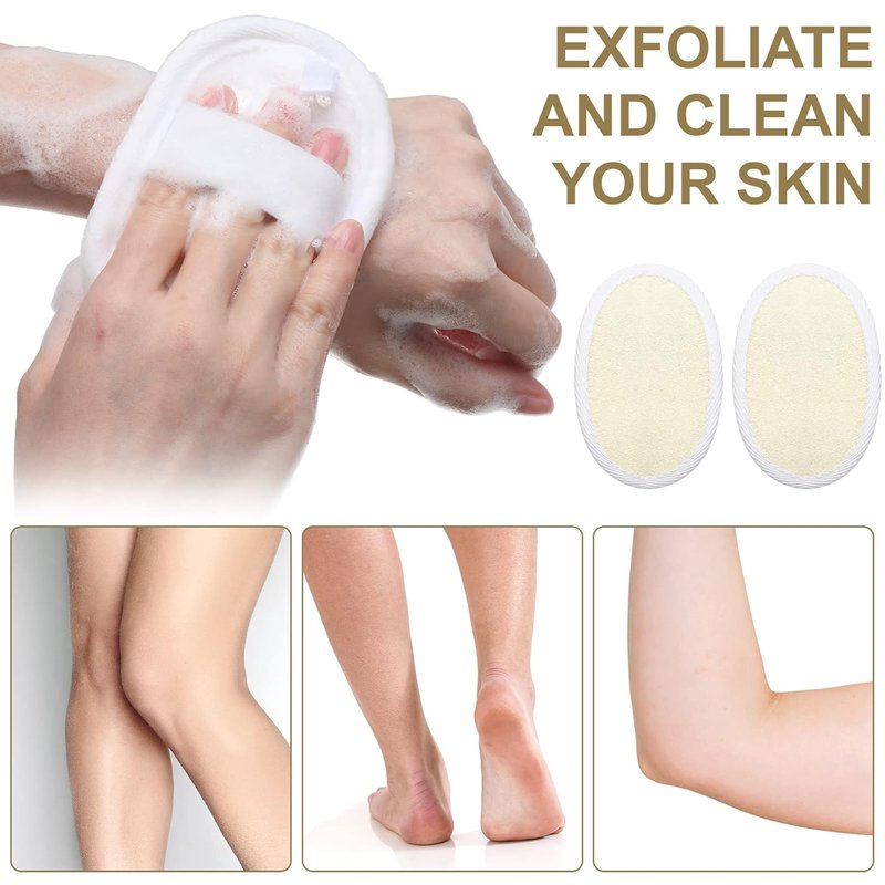 Exfoliating Loofah Pad - 50 Natural Luffa Scrubber Sponges for Men & Women | Bath & Shower Essential