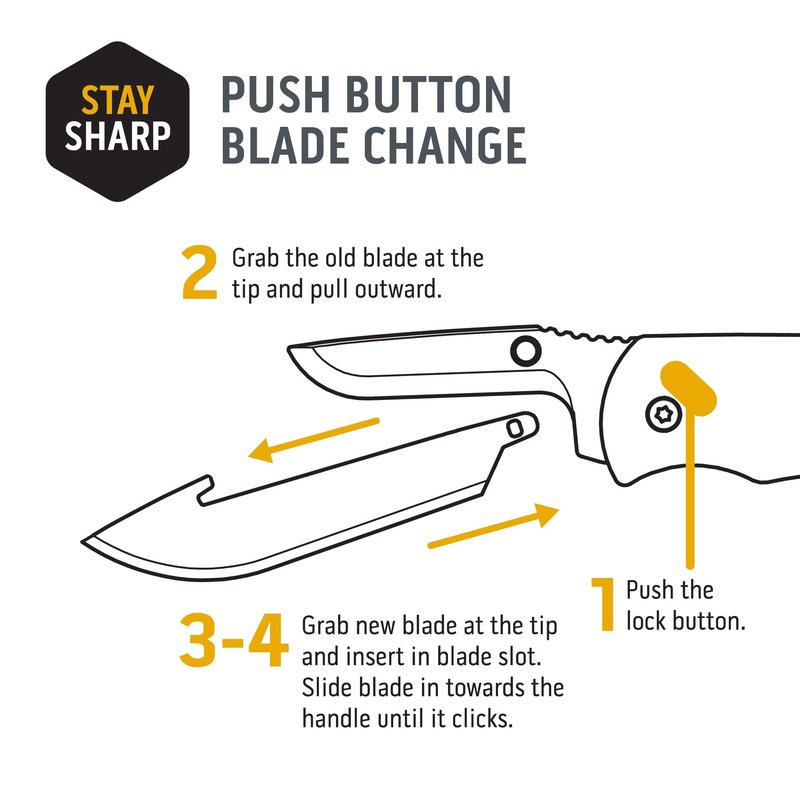 OUTDOOR EDGE RazorSafe 3" Utility | 24 Value Pack of Stainless EDC Utility Blades | Compatible with Outdoor Edge 3" Razor Blade Knives | Perfect for Work & Everyday Carry