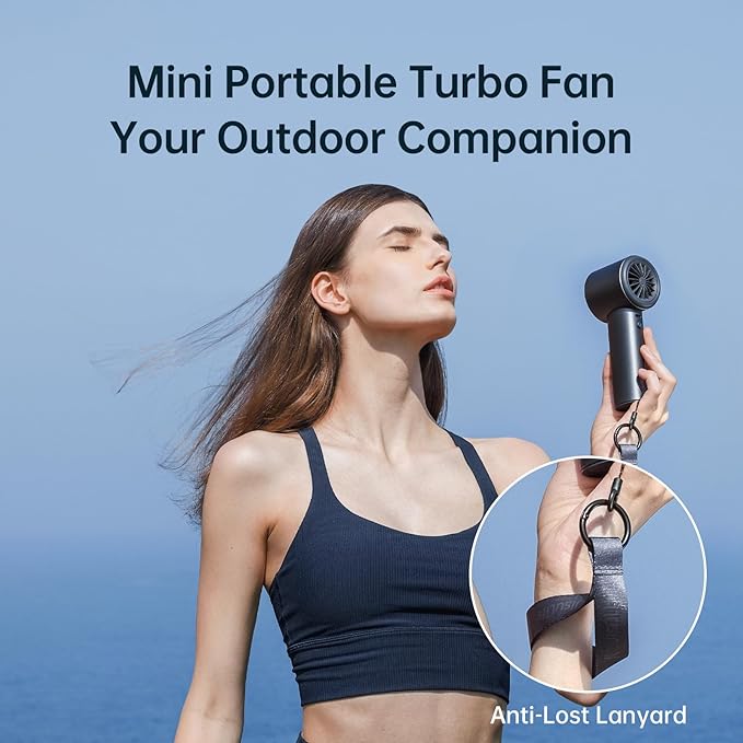 JISULIFE Handheld Fan Pro1 - Next-Gen Airflow: 2–12 Hours Runtime, Pearlescent ABS - Elegant Strength, 1-100 Speed Scroll Wheel, 3600mAh-Portable Fan for Travel, Gifts for Women Men(Stellar Blue)