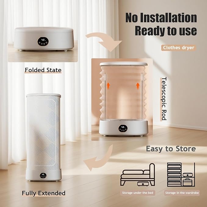Vertical Steam Iron 1000W, Wireless Collapsible Steamer with Quick-Dry Rack, One-Key Care for Clothes & Fabric, Efficient Steam Solution for Home Use
