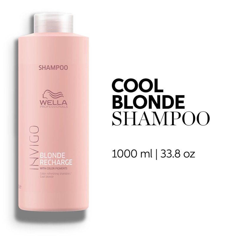 Wella Professionals Blonde Recharge Cool Shampoo - Color Enhancing Formula for Radiant Blonde Hair