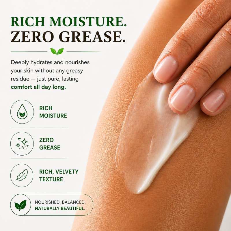 RaGaNaturals Fragrance Free Natural Hand and Body Cream - Moisturizer for Dry, Sensitive & Eczema-Prone Skin -Mango Butter, Argan Oil, Vitamin E -Unscented Non-Comedogenic Lotion for Women & Men -8 oz