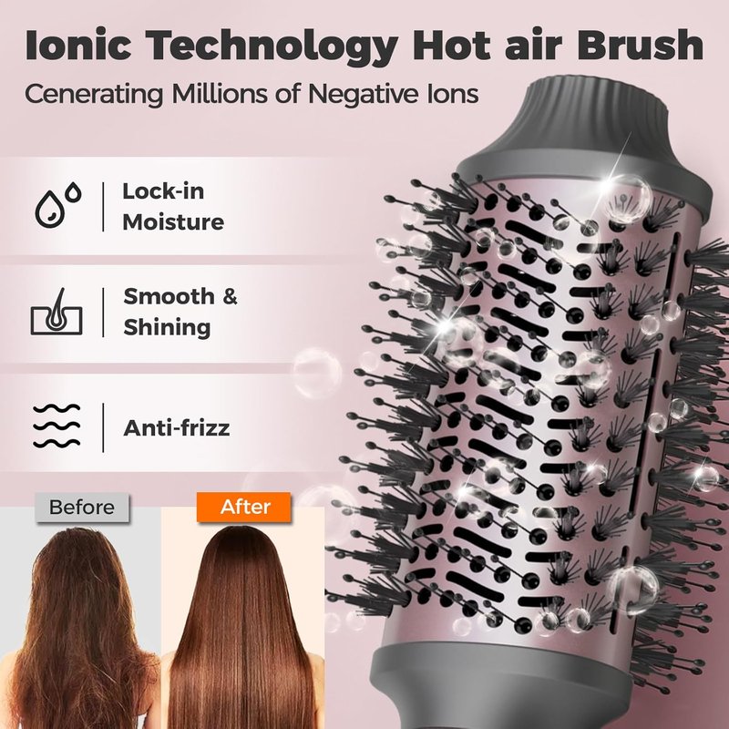 CONFU Blow Dryer Brush - 4-in-1 Hot Air Styling Tool for Frizz-Free Volume | Drying, Straightening, Curling
