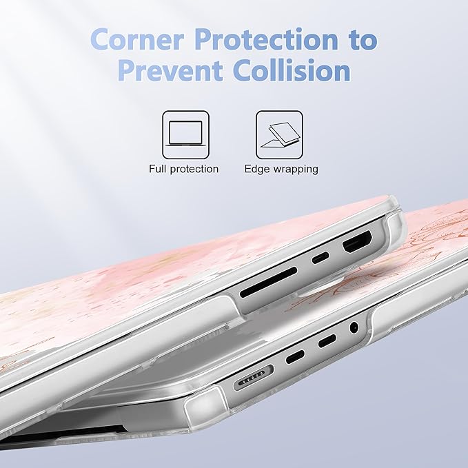 Lepeoac for MacBook Pro 16 inch Case M1 M2 M3 M4 M5 Pro/Max with Liquid Retina XDR, Release 2021-2025 2026 A3429 A3428, Hard Shell Case with Screen Protector & Keyboard Cover, Watercolor Floral