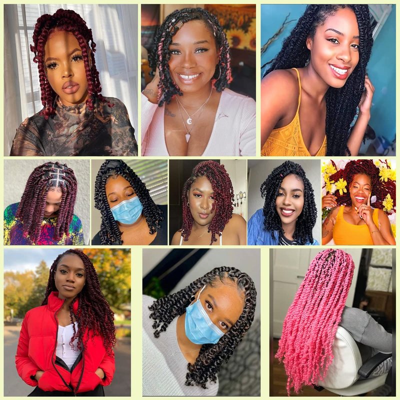 Passion Twist Hair 24 Inch 7Packs Long Pre-twisted Passion Twists Crochet Hair Pre-looped Synthetic Crochet Braids (7 Packs,1B)