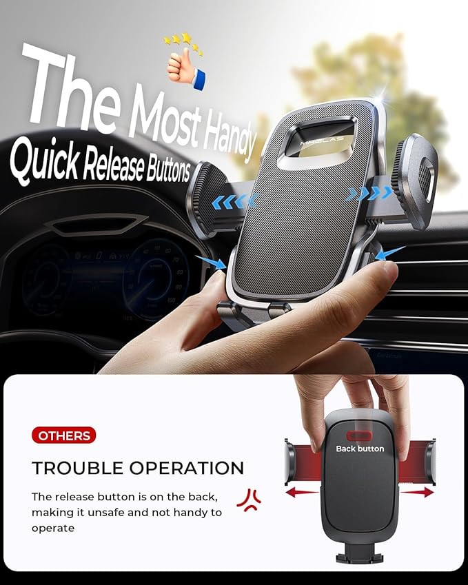 MRGLAS 2026 Upgraded for MagSafe Vacuum Car Phone Mount, 2800gf Strong Magnetic Phone Holders for Your Car, 360° Adjustable 98LBS Suction Cup Car Mount, Car & Truck Accessory for iPhone 12–17 Pro Max