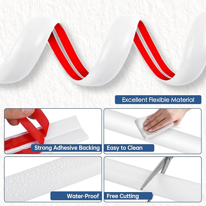 Floor Cord Cover for Wires on Floor Self Adhesive Cord Hider Floor Cable Management Wire Covers for Cords Protector Prevent Cable Trips Cord Cavity W 0.47" x H 0.27", White, 20Ft