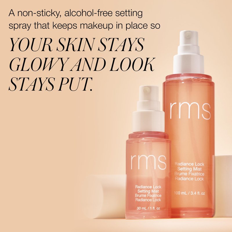 RMS Beauty Radiance Lock Setting Mist - Hydrating Alcohol-Free Makeup Spray - Dewy Glow Finish with Niacinamide & Hyaluronic Acid - 2.0 fl oz