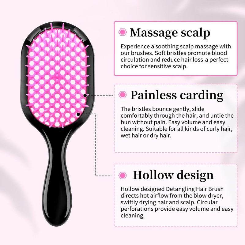 Detangling Brush,1 Pack Detangler Brush, Gentle & Effective Detangling on Wet or Dry Fragile Hair Types,Ultra-light, Detangling Brsuh ventilated and antistatic hairbrush (Blue)