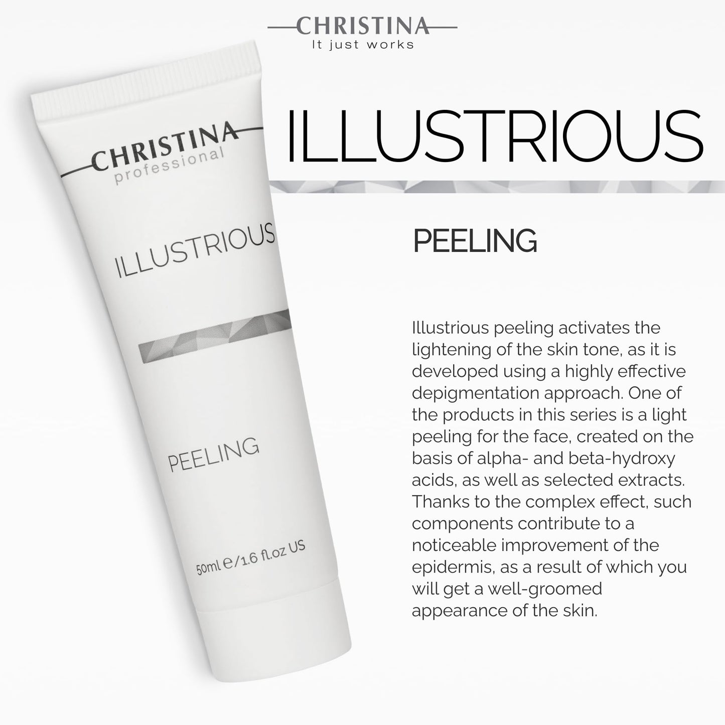 Christina Illustrious Face Peeling Gel | Experience Gentle Exfoliation and Skin Renewal | Formulated with AHA + BHA (Glycolic, Lactic & Salicylic Acids) | For All Skin Types 50ml / 1.7 fl.oz