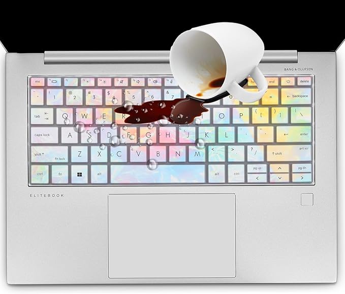 Keyboard Cover for HP EliteBook 830 835 840 845 1040 G9 G10 2025 2024 2023 2022 13.3 14 inch Laptop Accessories Keyboard Protective Skin (Not fit The 830/840/845/1040 G8 G7 G6 G5 G4 G3)-Iridescent