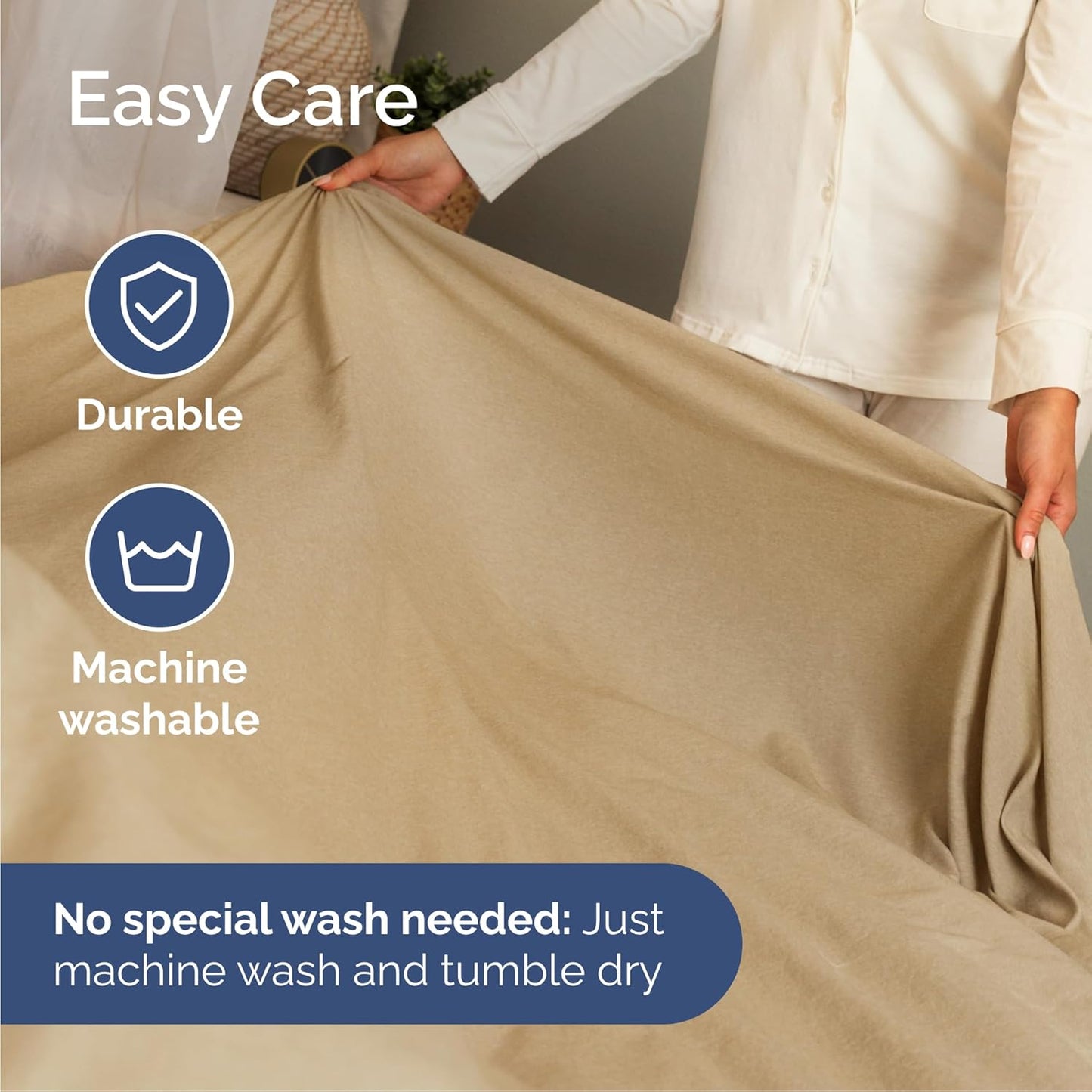 Skiennix Cal King Size 4-Piece Sheet Set - Comfy, Breathable & Cooling - Luxury Tan Bedding with Deep Pockets