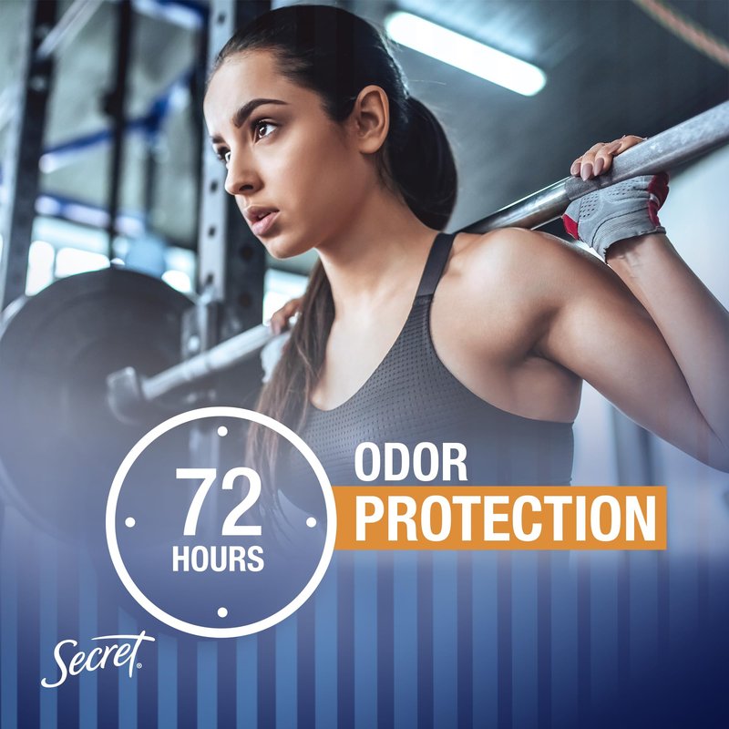 Secret Outlast Antiperspirant Deodorant for Women, 72hr Sweat & Odor Protection, PH Balancing Minerals, Invisible Solid, Completely Clean Scent, 2.6 oz