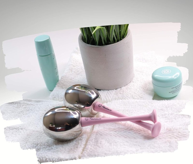 RADIANCE Ice Globes for Facials - Cryo Cooling Tool for Depuffing & Face Massage | Stainless Steel, Non-Shatter Design