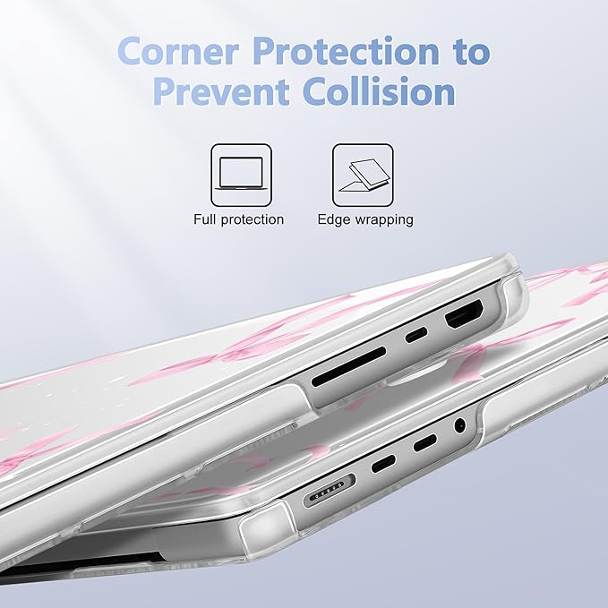 Lepeoac for MacBook Pro 16 inch Case 2021 2022 2023 2024 Release A3186 A3403 M4 A2991 M3 A2780 M2 A2485 M1 Pro/Max, Hard Shell Case with Screen Protector & Keyboard Cover, Bowknot