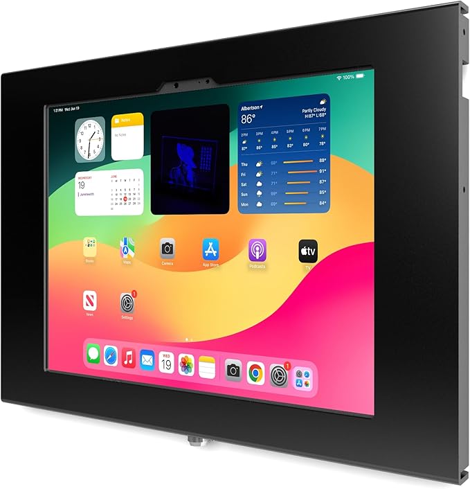 TABcare Locking Security Metal Case for Apple iPad Air 13" 2024/2025 M2/M3 for Kiosk, POS, Store, Show Display (Black)