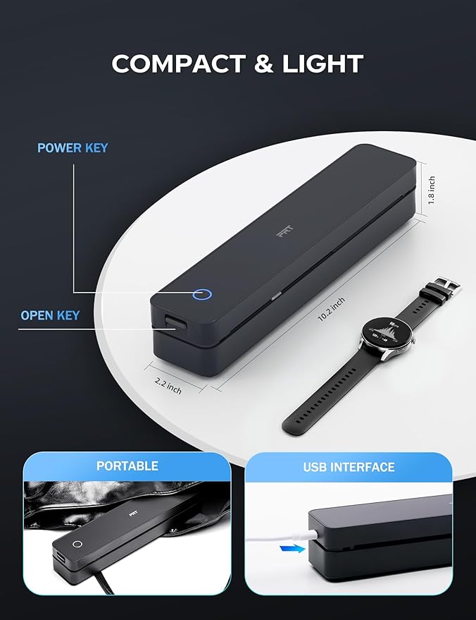 PRT MT610 Inkless Thermal Printer, Wireless Phone Bluetooth, Laptop USB PC