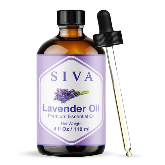 Siva Lavender Essential Oil 4 Fl Oz – for Diffuser, Skin & Hair Care – Ideal for Aromatherapy, Massage & DIY Blends – with Dropper