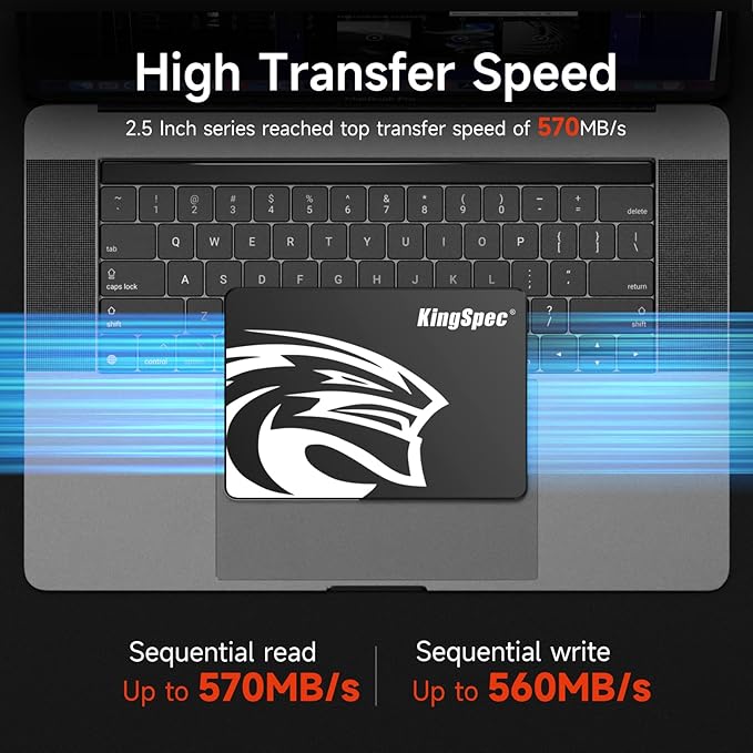 KingSpec 1TB 2.5 SSD SATA III Internal - 550MB/s Read, 520MB/s Write with 3D NAND Flash, for Laptop & Desktop PC Upgrade