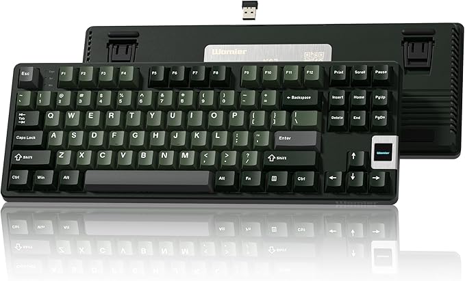 Rainy75 QK87 75% Keyboard with Multimedia Screen, QMK/VIA Wireless Gaming Keyboard, Creamy Mechanical Key Board,3-Mode RGB Custom Gasket Hot Swappable for Windows&Mac, POM Linear Switch-Gray Green