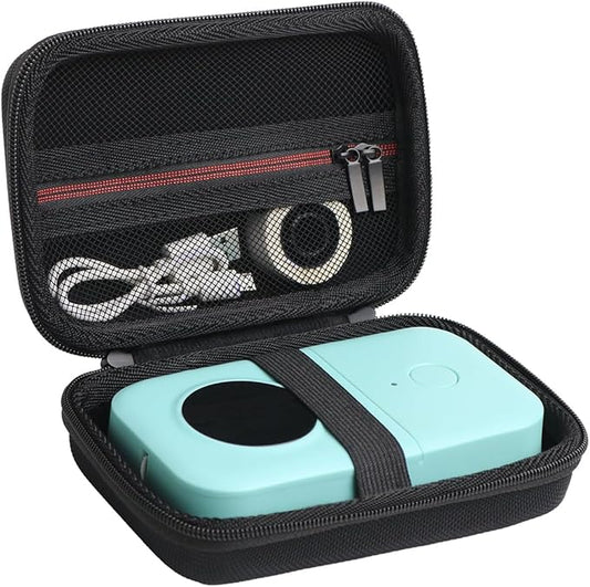 inDomit Labels Printer Case Compatible with Nelko P21/TYPONOS P21/Niimbot D11/Phomemo D30 D35/JADENS D11/ORGBRO X1 X3 S001 Label Maker Machine, Mesh Pocket for Label Printer Tape Accessories