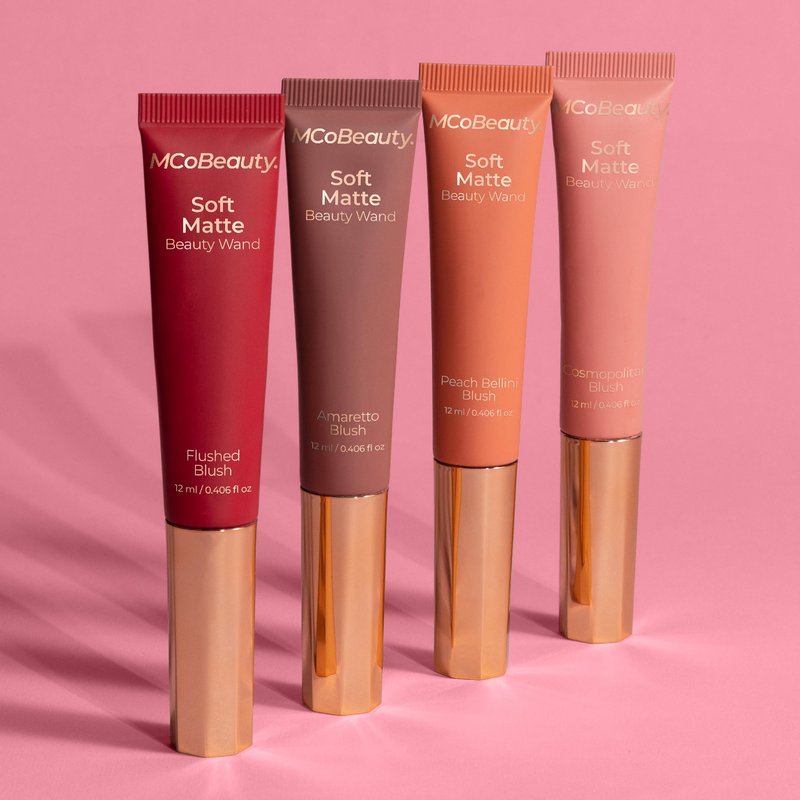 MCoBeauty - Soft Matte Beauty Wand Liquid Blush - Cosmopolitan - Buildable Cream Blush & Cheek Tint with Cushion Applicator - Long-Lasting & Blendable - All Skin Types - Vegan & Cruelty Free Makeup