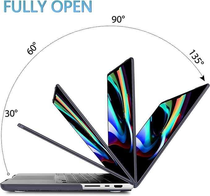 Mektron Case for 2026 M5 MacBook Pro 16 inch A3429 A3428 M4 A3403 A3186 M3 A2991 M2 A2780 M1 A2485 (2021-2025) Pro/Max with Liquid Retina XDR, Hard Shell Plastic Laptop Cover, Black