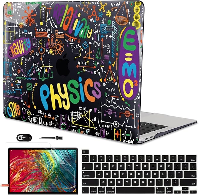 LCMOCICO Case Compatible with MacBook Pro 13 inch M2 M1 2022 2021-2016 A2338 A2289 A2251 A2159 A1989 A1706,Pattern Plastic Hard Shell Keyboard Cover Screen Film Webcam Cover, Physical Chemistry