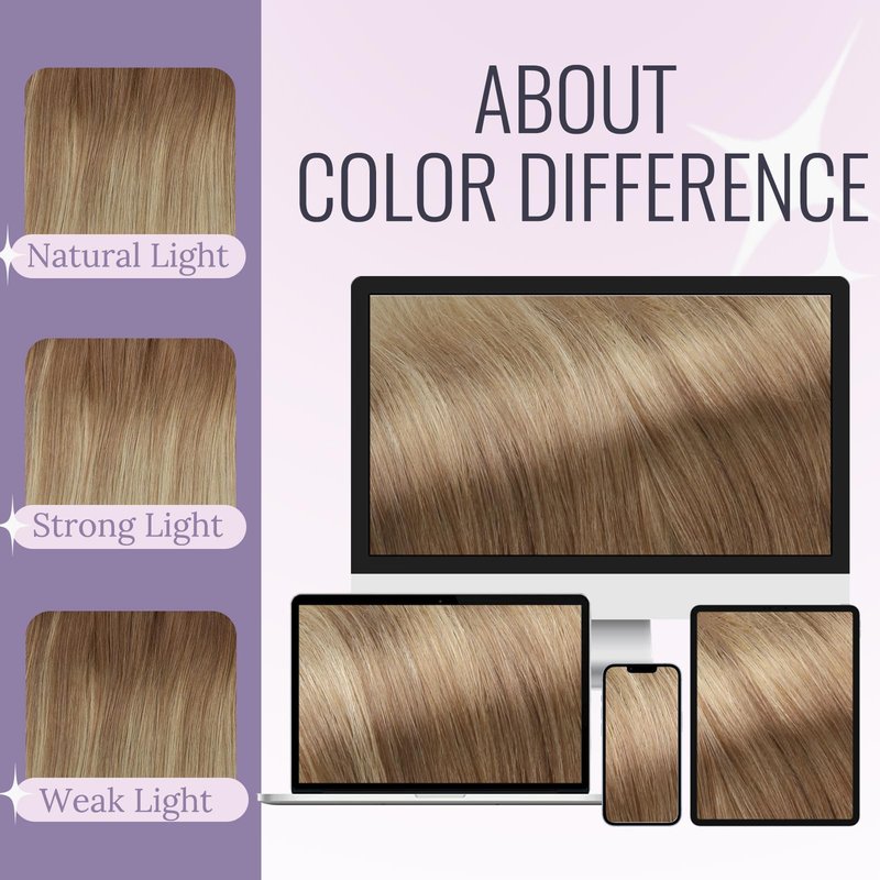 Fshine Invisible Wire Hair Extensions, 12 Inch Remy Human Hair, Golden Brown to Buttery Blonde Ombre 76g, Seamless Layered Hairpiece for Women
