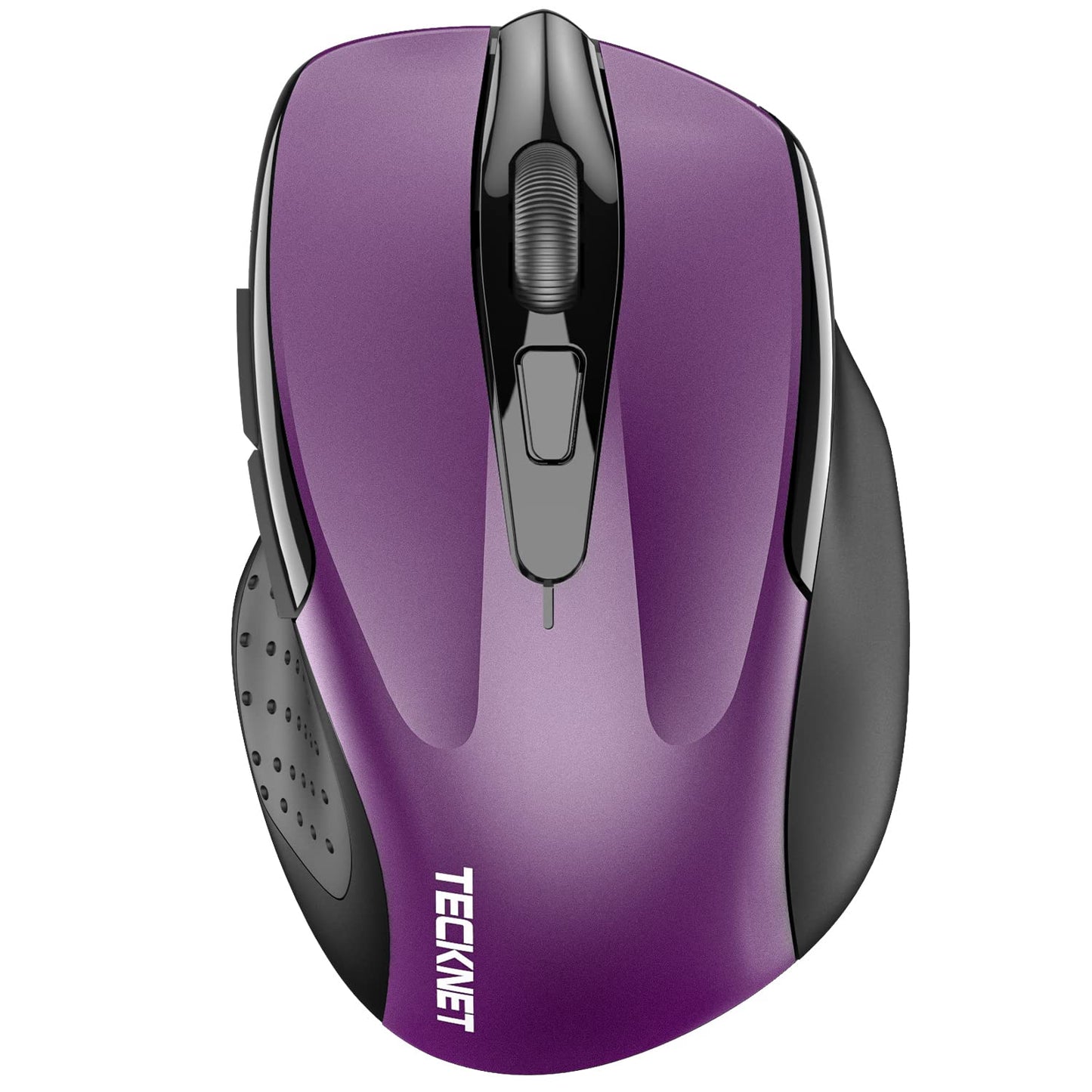 TECKNET Wireless Mouse (2.4G & BT5.0/3.0) Silent 4800 DPI Computer USB A & Bluetooth Mouse 6 Buttons, Wide Compatibility - Purple