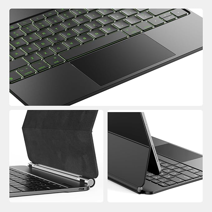 CSZZACME for iPad Air 13 inch case Keyboard M4/M3/M2(2026,2025,2024),Magic Keyboard for iPad Pro 12.9 (6th,5th,4th,3rd Gen),Magnetic Attach,Multi-Gesture Trackpad,7-Color Backlit,Shortcut Keys,Black